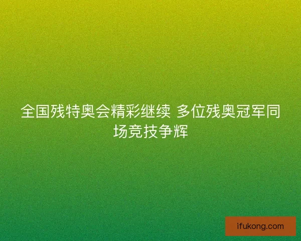 全国残特奥会精彩继续 多位残奥冠军同场竞技争辉